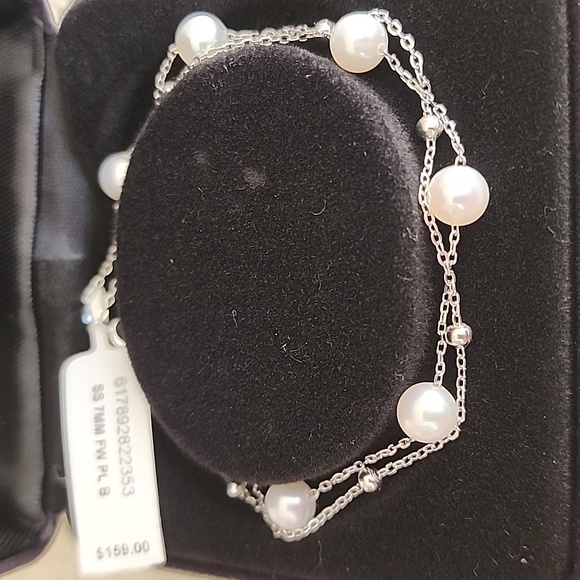 Effy Jewelry - EFFY Sterling Silver, Cultured Freshwater Pearl Layered Bracelet - Brand New